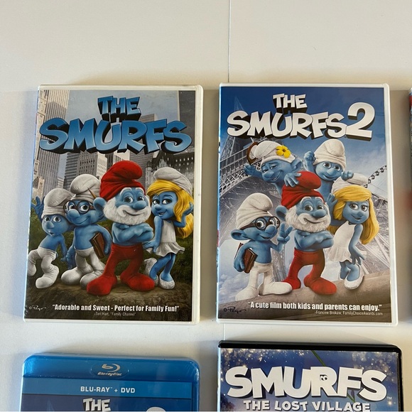 DVD Kids Movie Lot 5 The Smurfs 1 and 2 A Christmas Carol The Lost Village - Picture 2 of 4